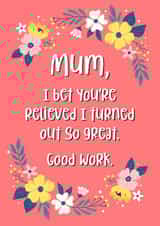 mum pretty Mothers Day Card 19583 created by Chubby Sparrow