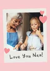Personalised Mothers Day Photo Card created by Studio Doodles - Cute Personalised Polaroid Photo Card / Birthday Card / Mother's Day Card - Love You Nan!