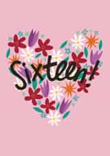 sixteen sixteenth Birthday Card 17414 created by @AimeeStevens.Design