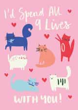 cat with you Valentines Day Card 7408 created by Rumble Cards