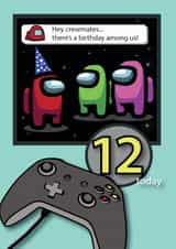 Among Us Birthday Card for 12 year old created by Jackie Ponwaye Design