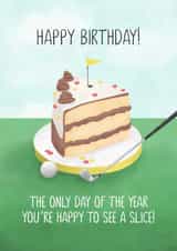 Golf slice Golfer Birthday card created by Evie Garnett Designs