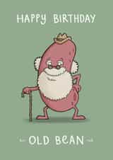 Grey old bean Birthday card created by Carl Batterbee