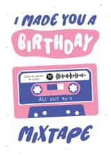 mixtape birthday Birthday Card 4505 created by Joyful Joyful