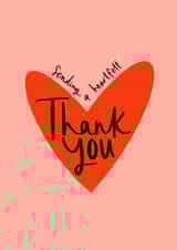 Cute Heart Thank You Card - Heart - Sending A heartfelt Thank You created by Muses & May 