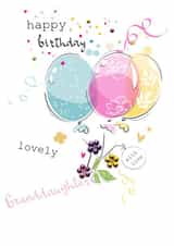 Granddaughter Balloons and Confetti Birthday Card created by SABIVO Design by Sabina