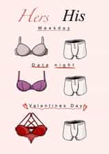 his hers Valentines Day Card 21221 created by Lipstick & Moustaches