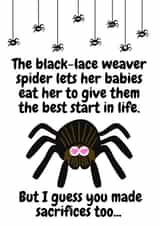 animal spider Mothers Day Card 20515 created by Ellie Aardvark