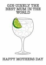 Gin Alcohol Mothers Day Card 21498 created by Wooden It Be Precious