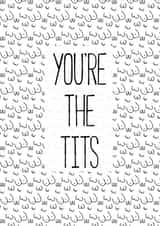Funny card for birthday, anniversary, thank you. Friend, mum - you're the tits created by Bella Bespoke