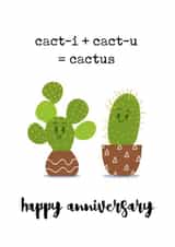 cacti cactu Anniversary Card 15674 created by Prickly Pear Design