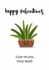 aloe-ve love Valentines Day Card 15680 created by Prickly Pear Design