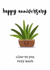 succulent aloe-ve Anniversary Card 15681 created by Prickly Pear Design