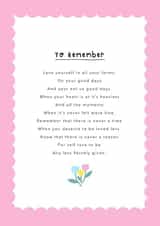 Sweet card to remind someone of the importance of self love. created by Jessica Rachel Sharp