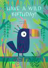 Jungle Toucan with Party Hat Birthday Card created by Hannah Jayne Lewin