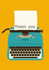 thankful typewriter Thank You Card 3645 created by Gail Myerscough