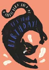 cat black cat Birthday Card 21501 created by DOTS + STRIPES