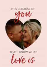 Personalised Anniversary Photo Card created by Poppy Lane - "Because Of You" Anniversary Photo Card