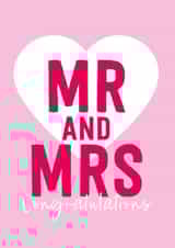 Mr & Mrs congratulations- Cute heart themed wedding card created by Blush & Blossom 