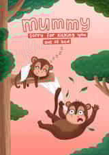Mummy has a monkey in her bed card created by Blue Kiwi Design