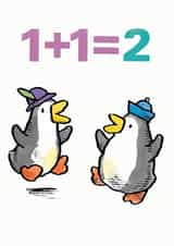 maths 1+1=2 New Baby Card 8035 created by Paul Dowling