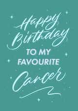  Happy Birthday To My Favourite Cancer! - Brush Calligraphy Horoscope Card created by Leah Chong - Leah Design