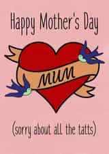 funny tattoos Mothers Day Card 21218 created by @lbandlissy