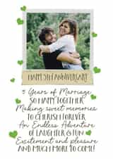 Personalised Anniversary Photo Card created by Giddy Kipper - Heartfelt Personalised Anniversary Card / Photo Card - 5 Years - 5 Years Of Marriage So Happy Together