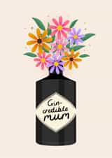 Pretty Mothers Day Card - Gin - Pun - Gin-credible Mum created by Studio Mads