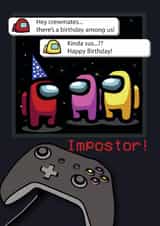 Among Us style Birthday card created by Jackie Ponwaye Design