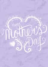 Heart Purple Mothers Day Card 19152 created by Rosie Barrett