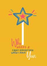 Cute Mothers Day Card - Godmother - Magic Wand - Fairy Godmother created by Powerinmykindness