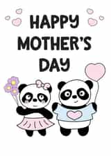 pandas cute Mothers Day Card 45794 created by Crystal Star Gift Shop