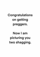 preggers congratulations Pregnancy Card 21711 created by Proper LOL Cards