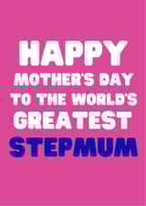 stepmum mothers day Mothers Day Card 20048 created by Nice Try Cards
