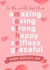 Definition of a mother pretty Mother’s Day card created by Pawwmarkss