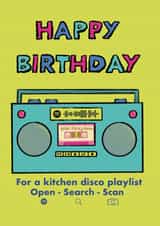 Children’s interactive disco birthday party card created by Get The Party Crafted