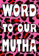 word our mutha Mothers Day Card 43837 created by The Kitschen Disco