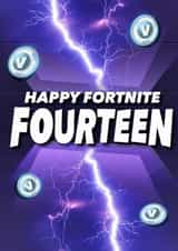 Happy Fortnite Fourteenth 14th Birthday created by LJRanson Design