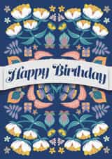 Pretty cute floral flowery birthday card for a Mother, Daughter or Nan created by LJRanson Design