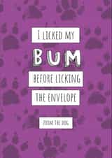 I licked my bum from the dog card created by Pixie Paper Art
