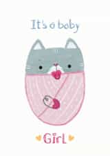 Cute Baby Cat Girl Card created by Juliana Motzko