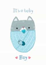 Cute Baby Cat Boy Card created by Juliana Motzko