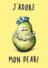 J'Adore Mon Pear Funny Fathers Day Card created by Bewilderbeest