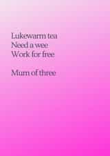 Motherhood Just to say Mothers Day Card 48070 created by Katy Towse