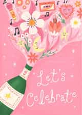 Classic Birthday Card - Let's Celebrate - Bottle created by Katie Brookes