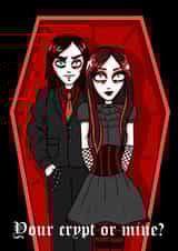 goth vampire Valentines Day Card 48093 created by Grace Mutton