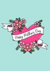 heart floral Mothers Day Card 16589 created by Charlotte Trimm