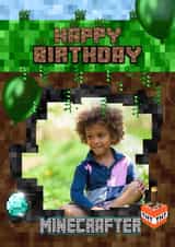 Personalised Birthday Photo Card created by Kerrylovescards - Minecraft TNT Birthday Personalised Photo Card 15459