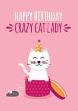 crazy cat lady mouse Birthday Card 12880 created by Blush & Blossom